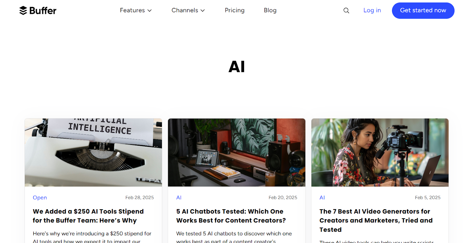 Buffer homepage