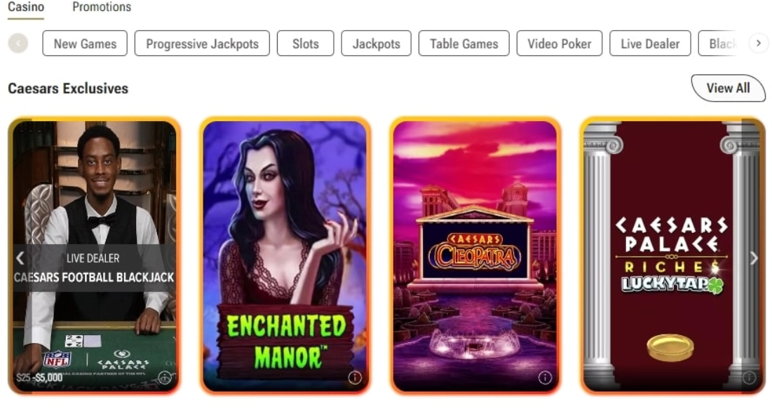Caesars Palace Online Casino games