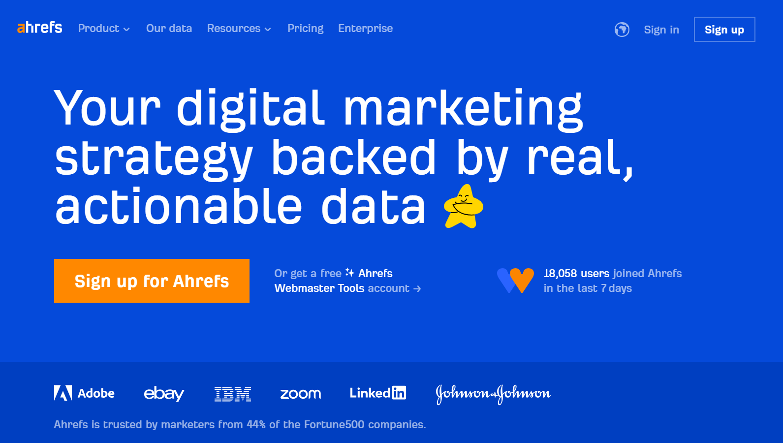 Ahrefs homepage