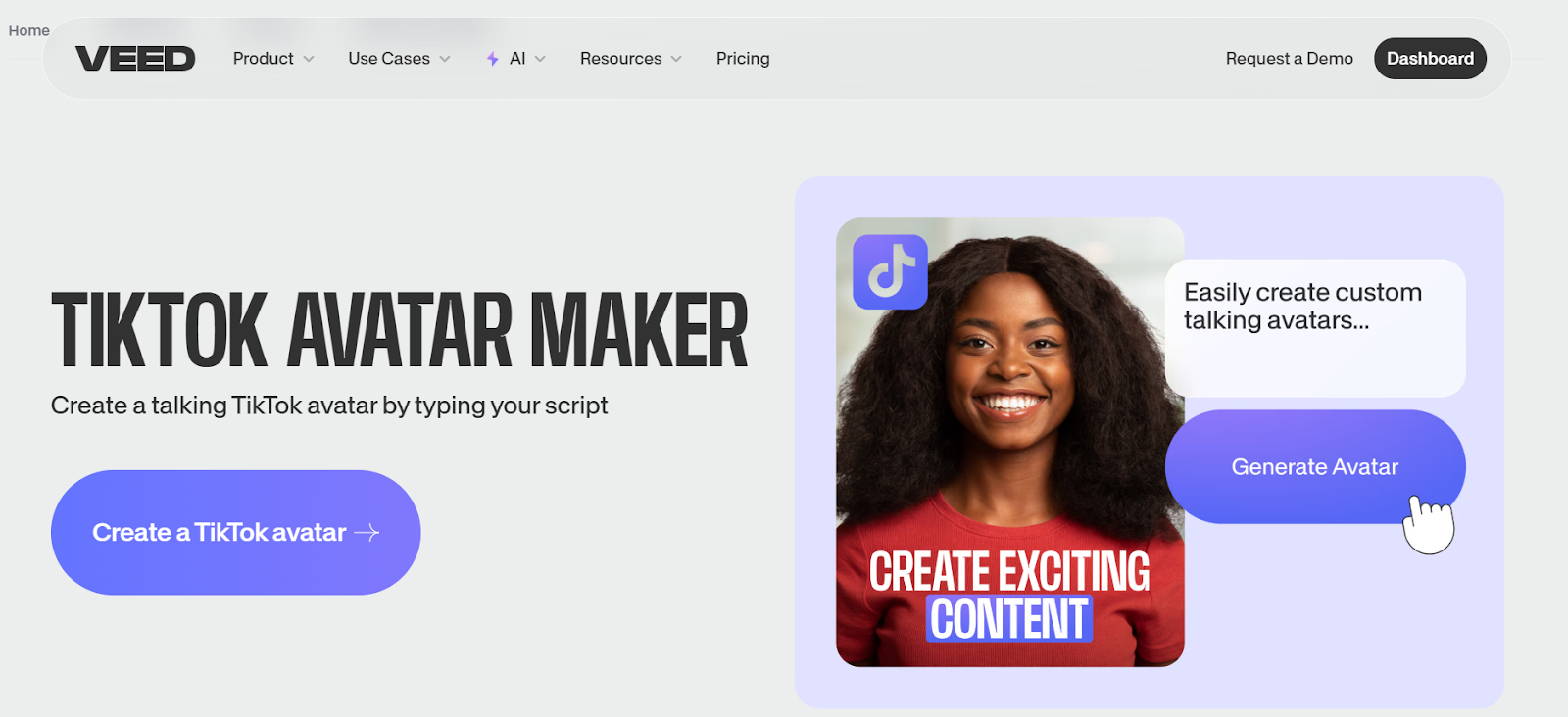 VEED TikTok Avatar Maker