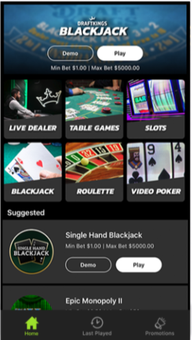 DraftKings Casino mobile app