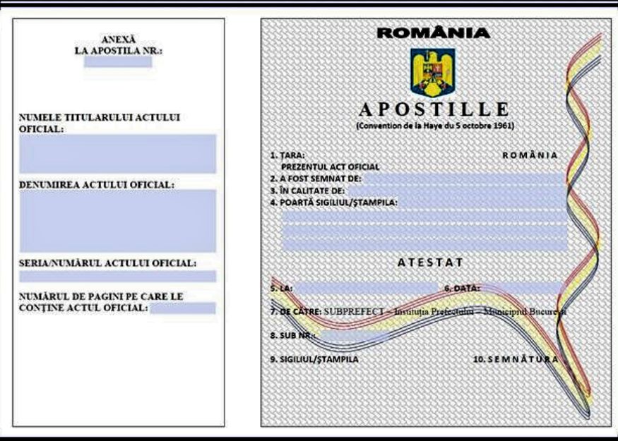 apostille issued in romania