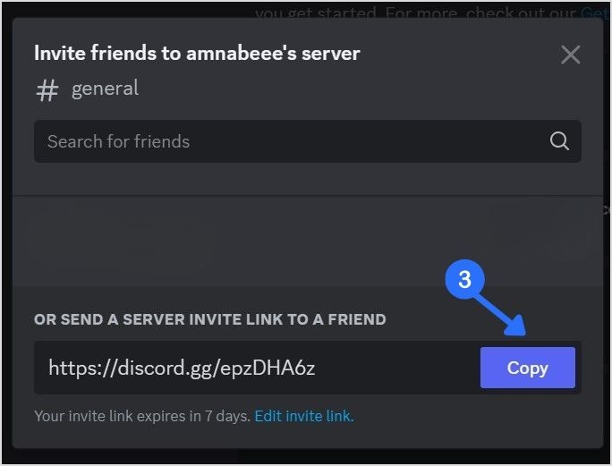 Copy your Discord invite link on Desktop