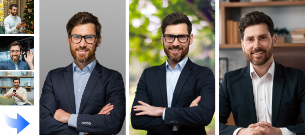 Vidnoz AI Headshot Generator—Professional Black Man in Suit AI Generator