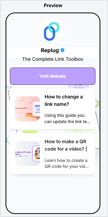 multiple links in your bio link page